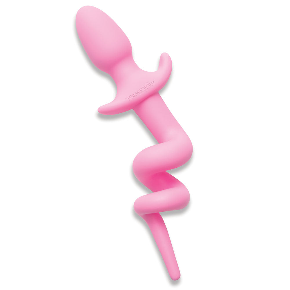 WhipSmart Furry Tales 3.5 Inch Silicone Piggy Tail Butt Plug - Pink 8.9 cm Butt Plug with Pig Tail