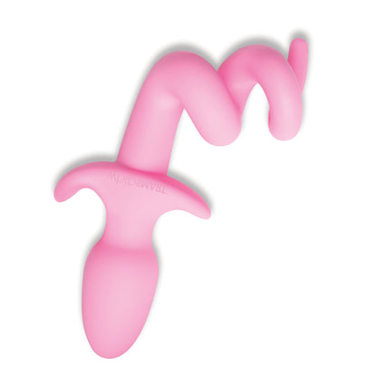 WhipSmart Furry Tales 3.5 Inch Silicone Piggy Tail Butt Plug - Pink 8.9 cm Butt Plug with Pig Tail