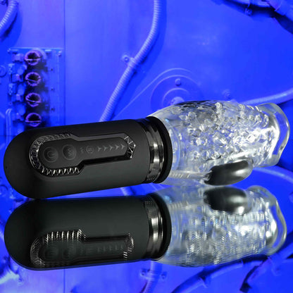 Zero Tolerance THRILL RIDE - Clear USB Rechargeable Thrusting, Rotating & Vibrating Stroker