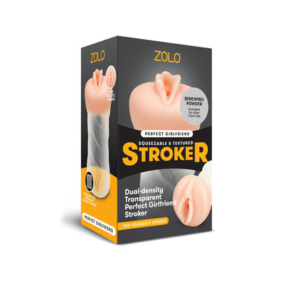 Zolo Perfect Girlfriend Stroker - Clear/Flesh Vagina Stroker