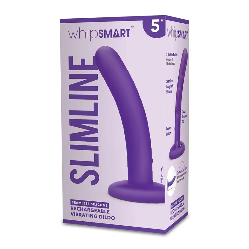 WhipSmart 5'' Slimline Rechargeable Vibrating Dildo