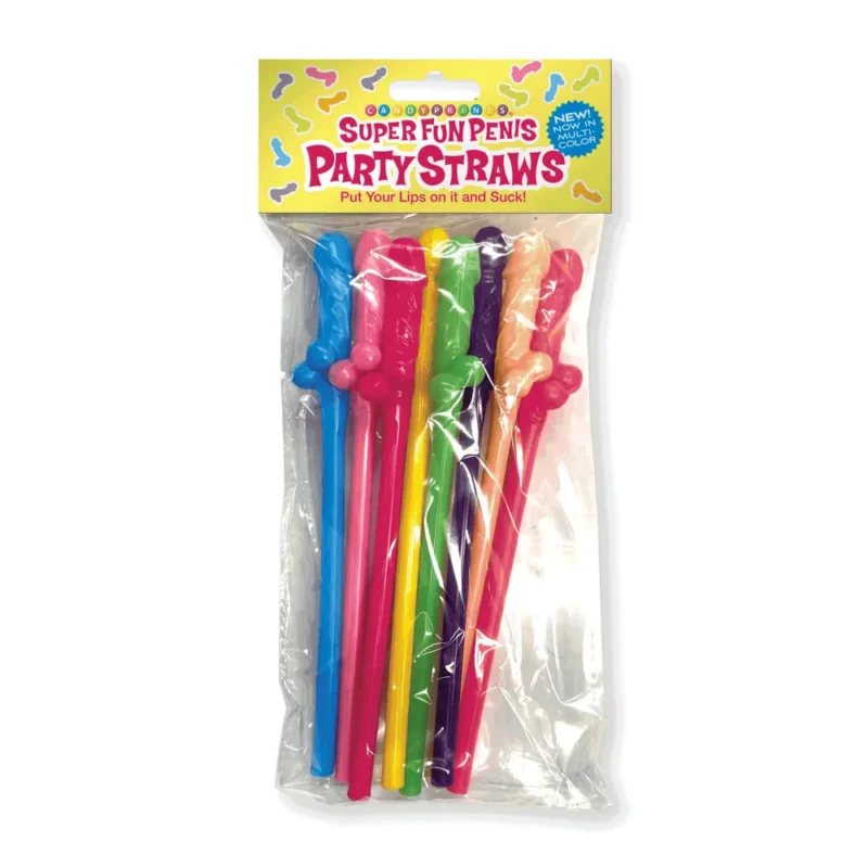 Super Fun Penis Party Straws - Coloured