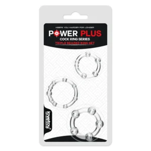 Power Plus Triple Beaded Ring Set