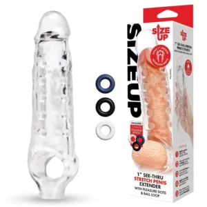 Size Up 1 Inch See-Thru Stretch Penis Extender